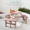 Best Choice Products 6-Person Circular Outdoor Wooden Picnic Table w/ 3 Built-In Benches, Umbrella Hole